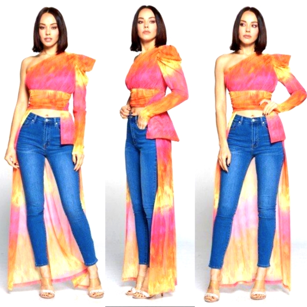 Tie Dye One Shoulder Top